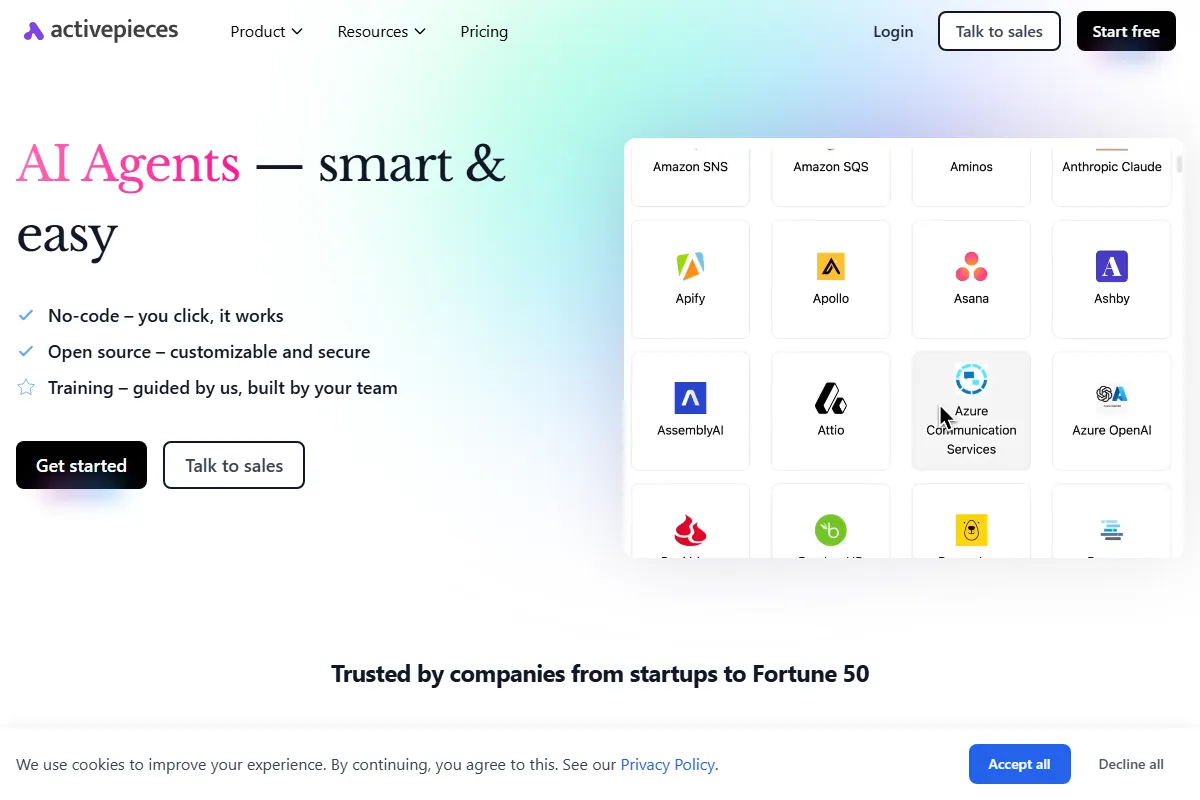 Activepieces kuvakaappaus