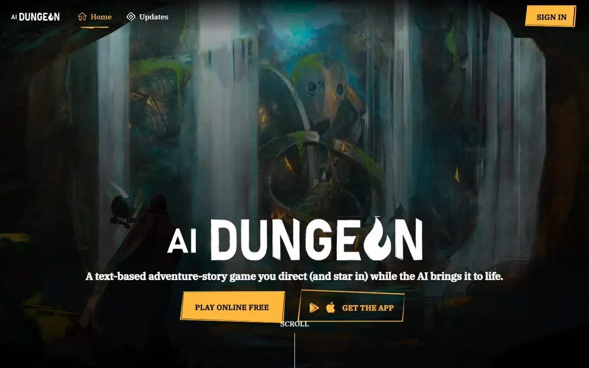 AI Dungeon kuvakaappaus