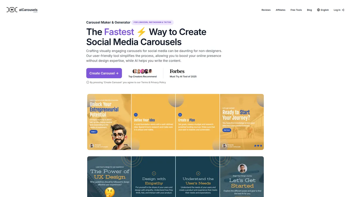 aiCarousels kuvakaappaus