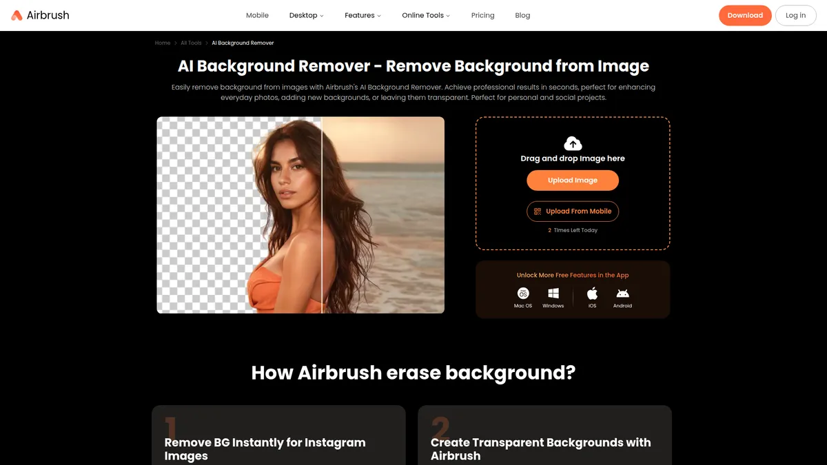 Airbrush Background Remover kuvakaappaus