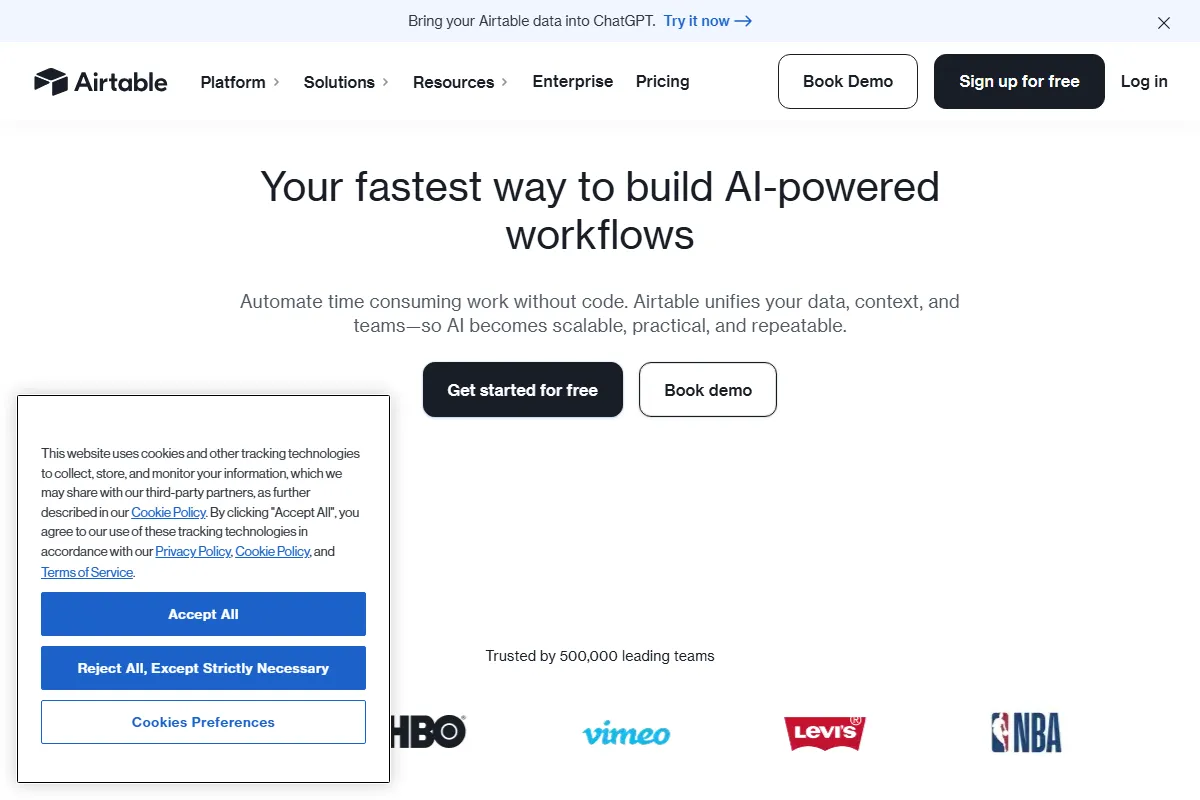 Airtable AI kuvakaappaus