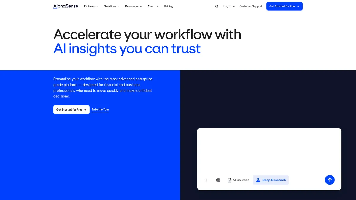 AlphaSense kuvakaappaus
