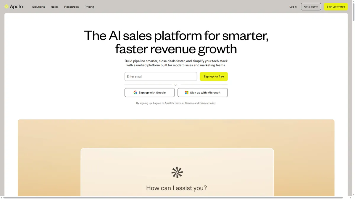Apollo.io kuvakaappaus