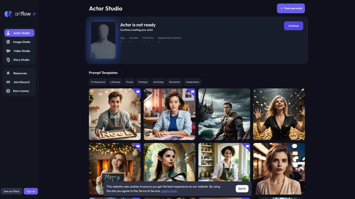 Artflow kuvakaappaus