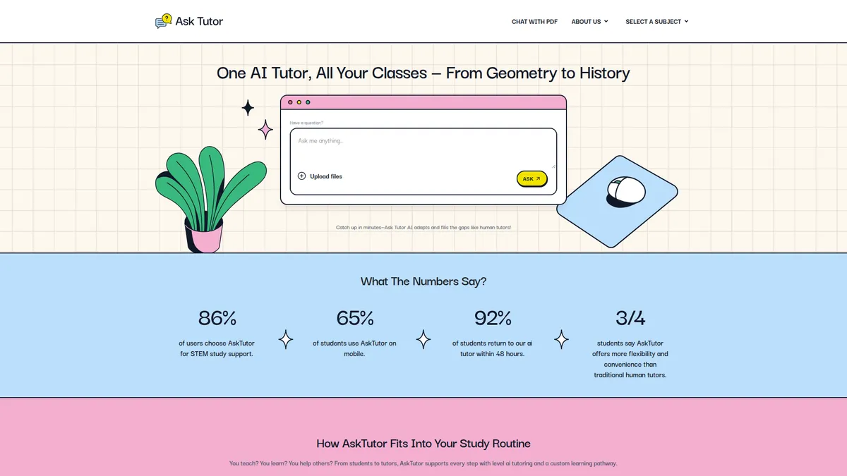 AskTutor kuvakaappaus