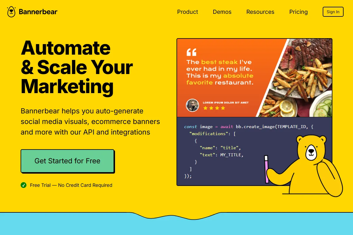 Bannerbear kuvakaappaus