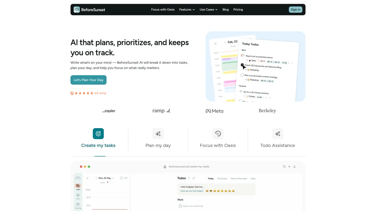 BeforeSunset AI kuvakaappaus