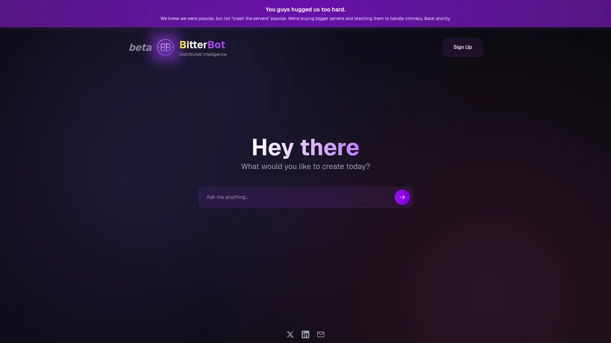 Bitterbot AI kuvakaappaus