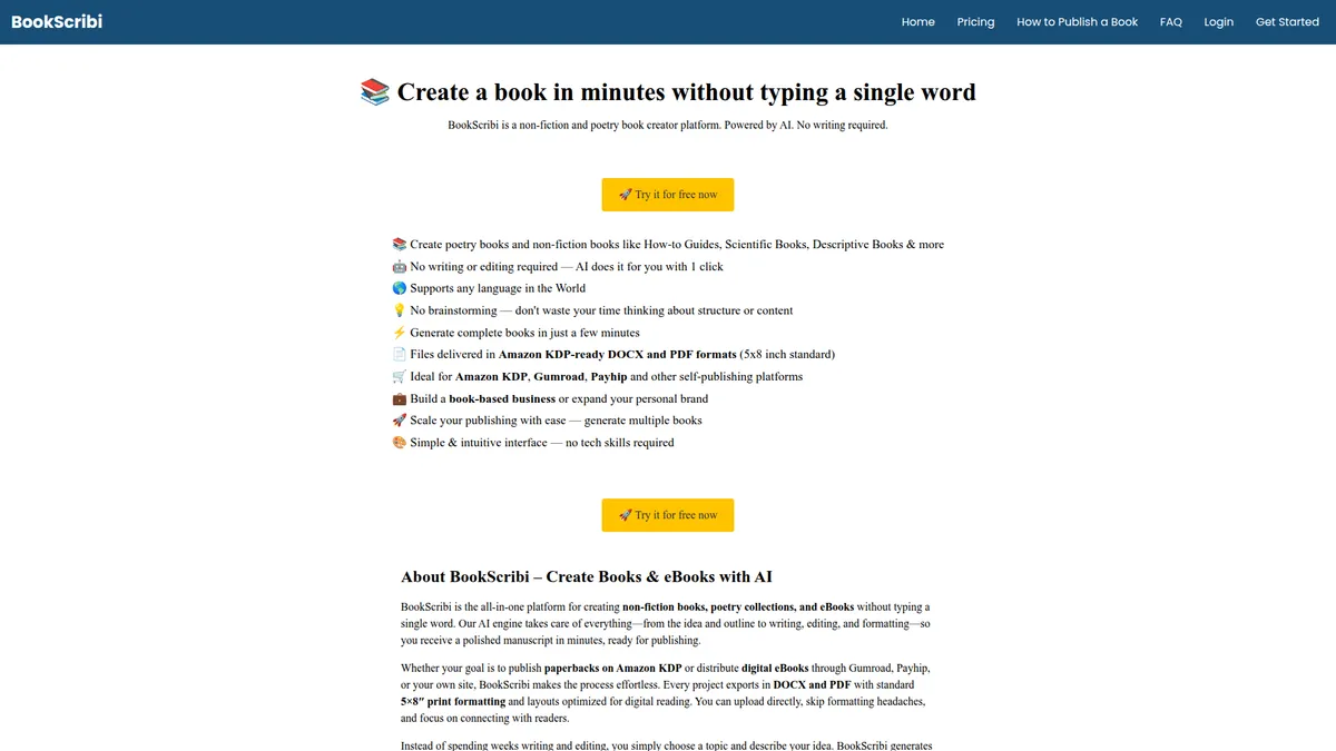 BookScribi kuvakaappaus