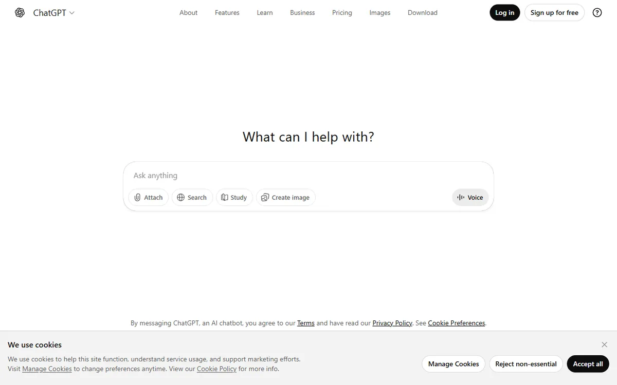 ChatGPT kuvakaappaus