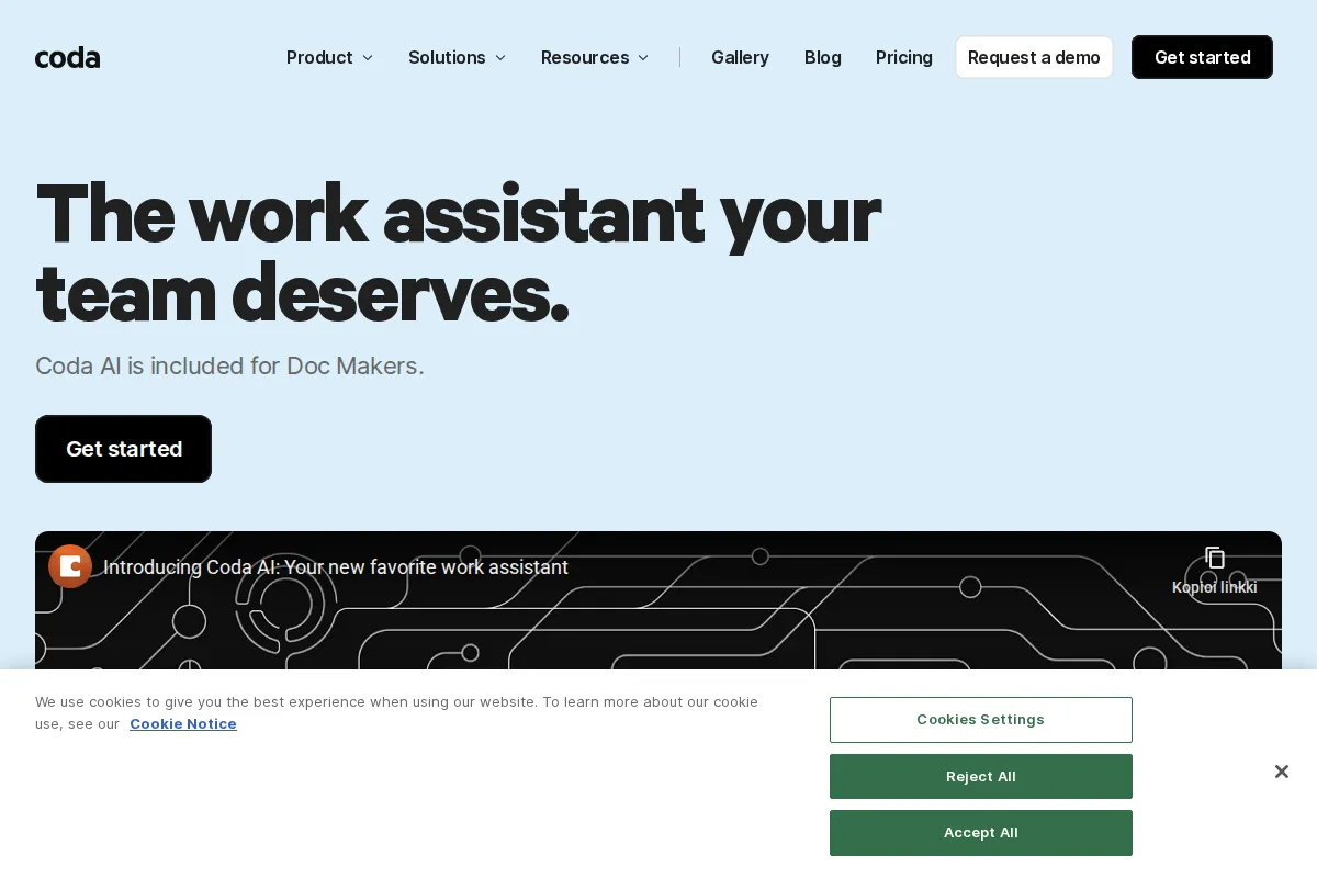 Coda AI kuvakaappaus