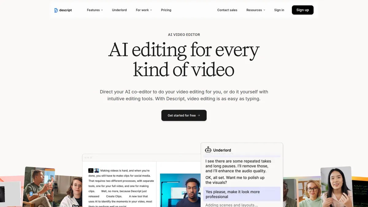 Descript kuvakaappaus