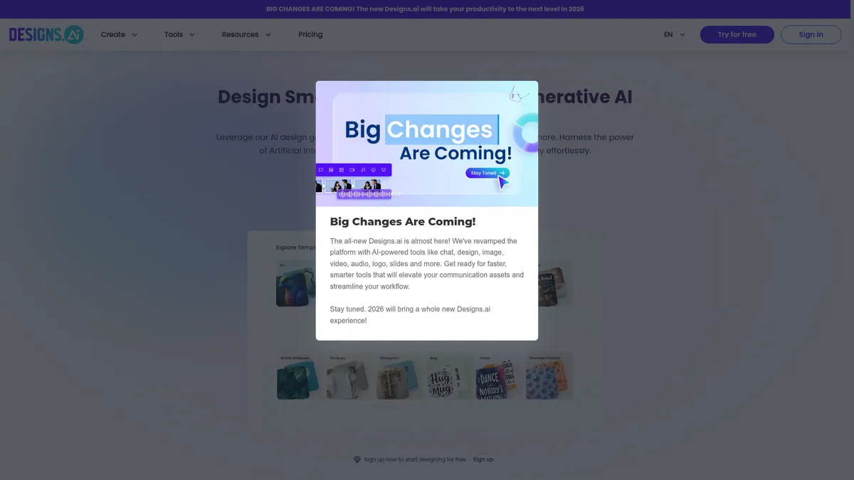 Designs.ai kuvakaappaus