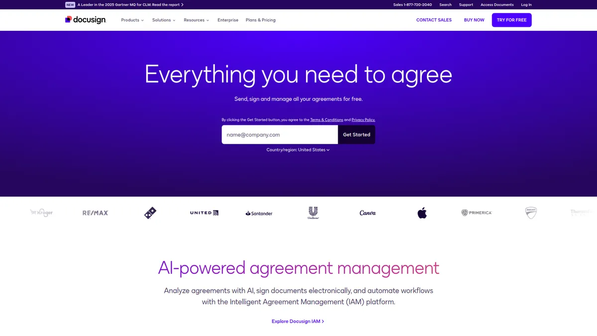 DocuSign AI kuvakaappaus