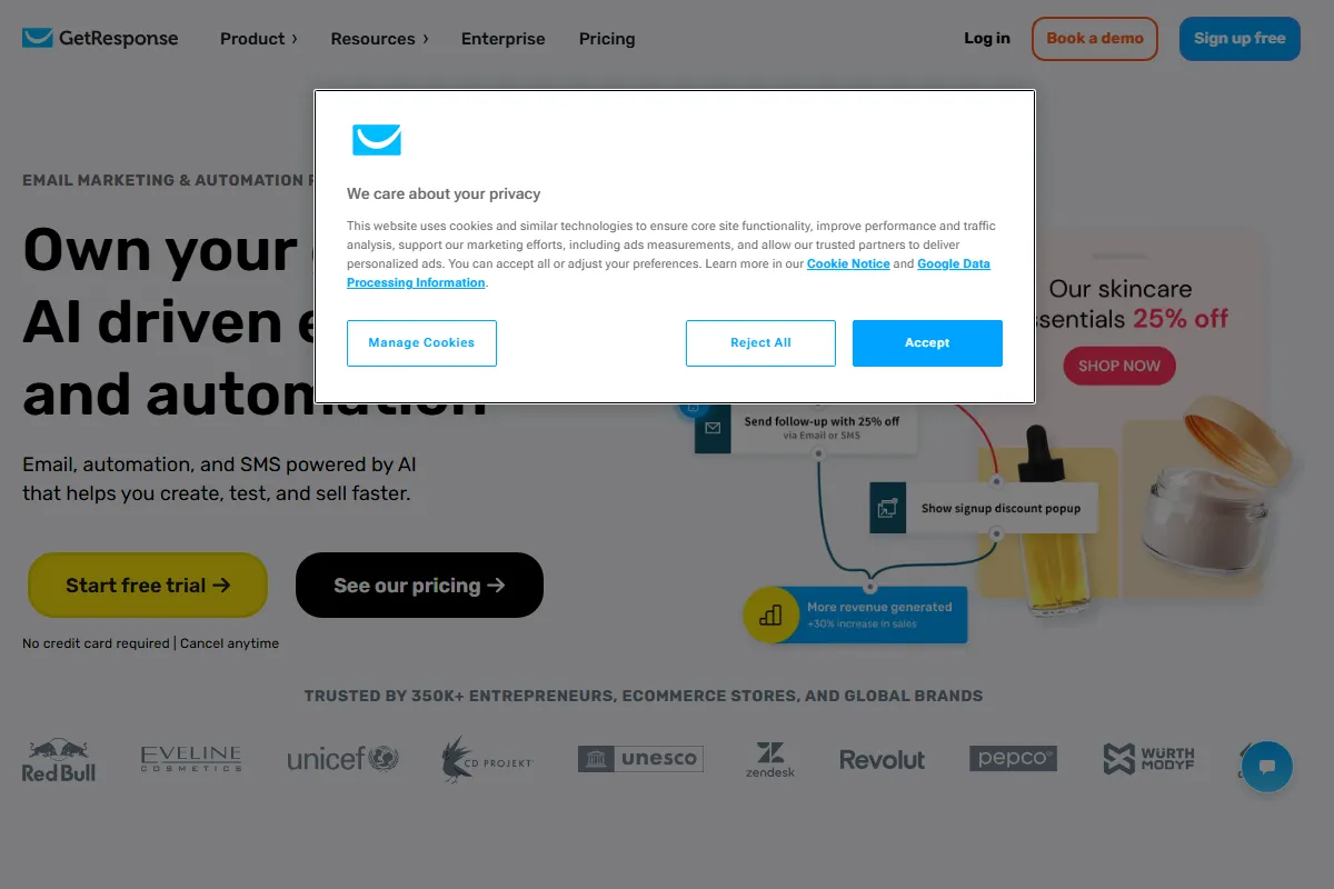 GetResponse kuvakaappaus