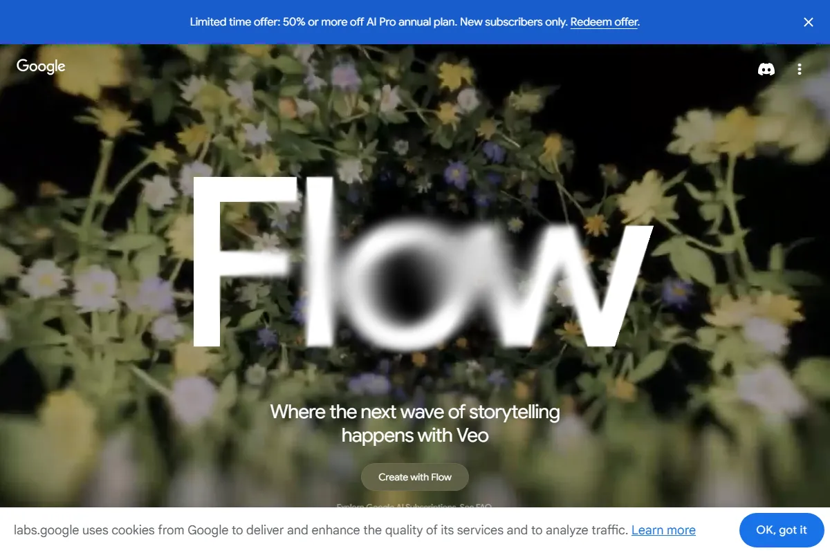 Google Flow kuvakaappaus