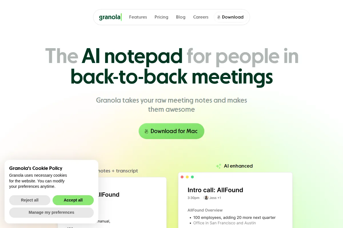 Granola kuvakaappaus