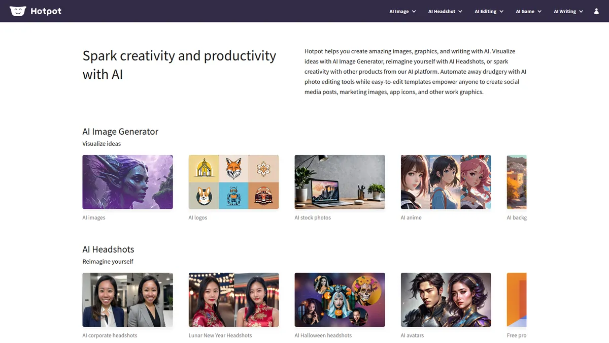 Hotpot.ai kuvakaappaus