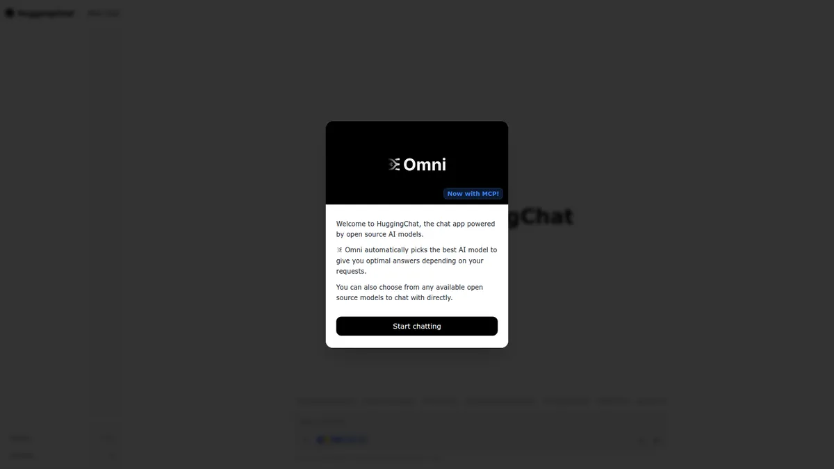 HuggingChat kuvakaappaus