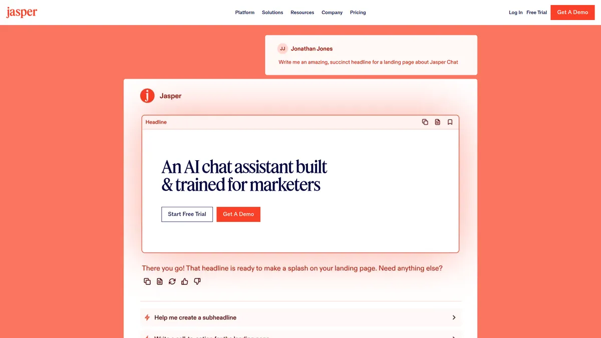 Jasper Chat kuvakaappaus