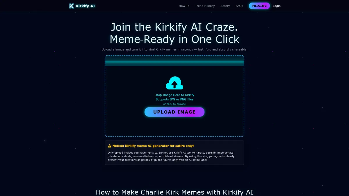 Kirkify AI kuvakaappaus