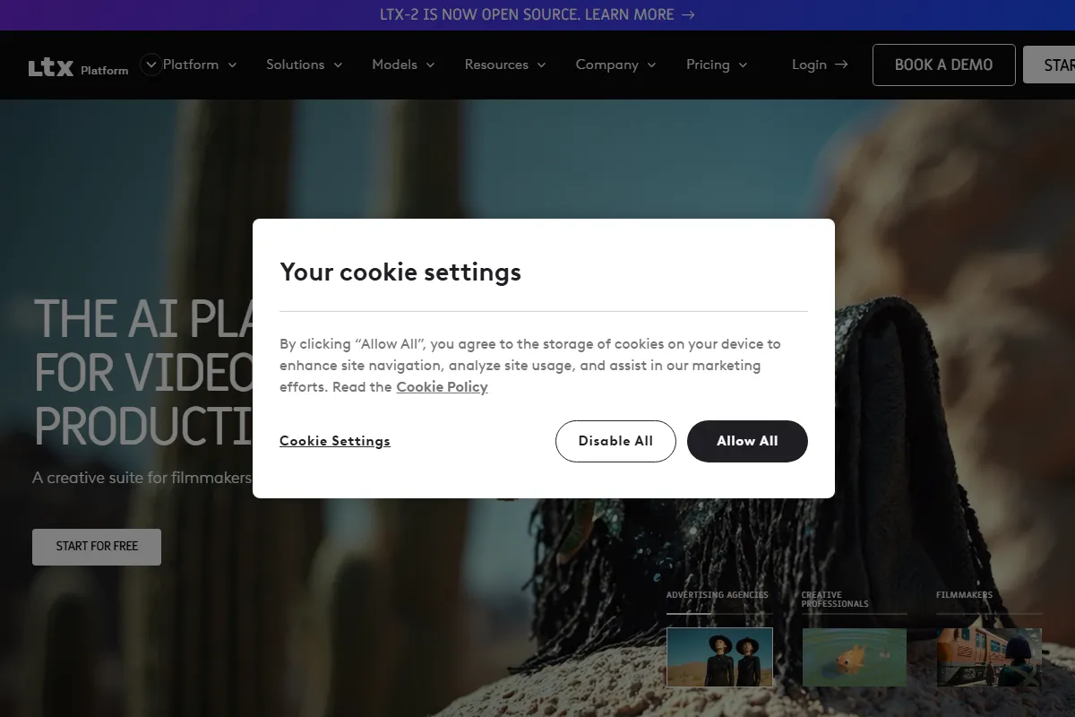 LTX Studio kuvakaappaus