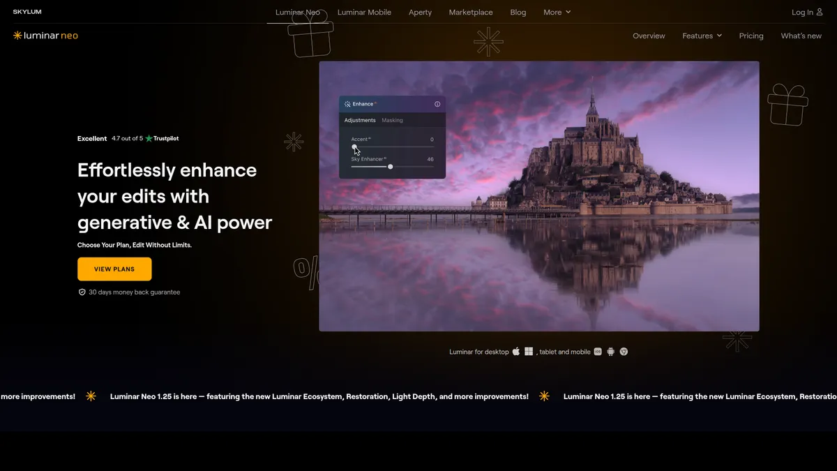 Luminar NEO kuvakaappaus