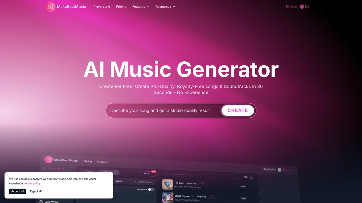 MakeBestMusic kuvakaappaus