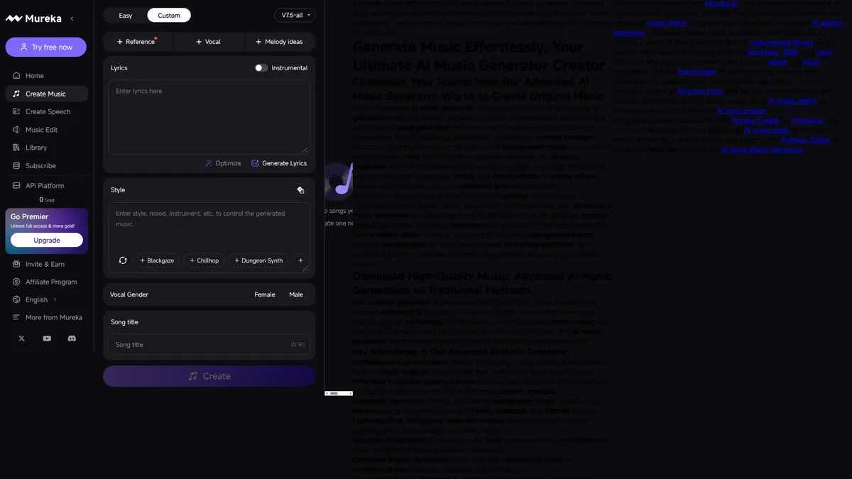 Mureka AI kuvakaappaus