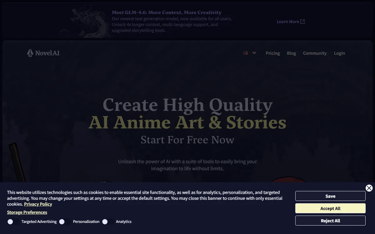 NovelAI kuvakaappaus