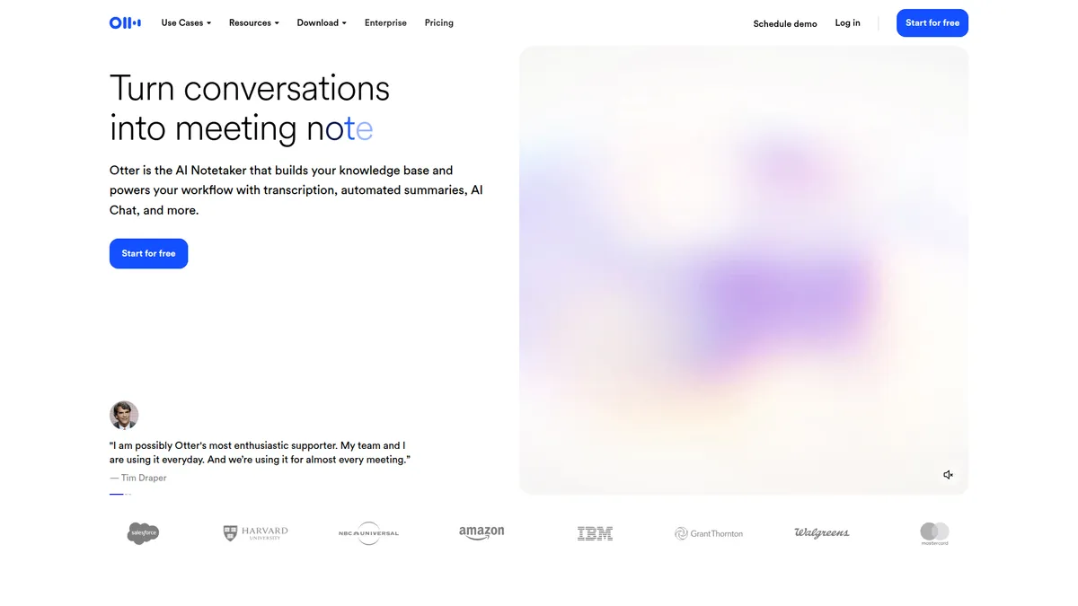 Otter.ai kuvakaappaus