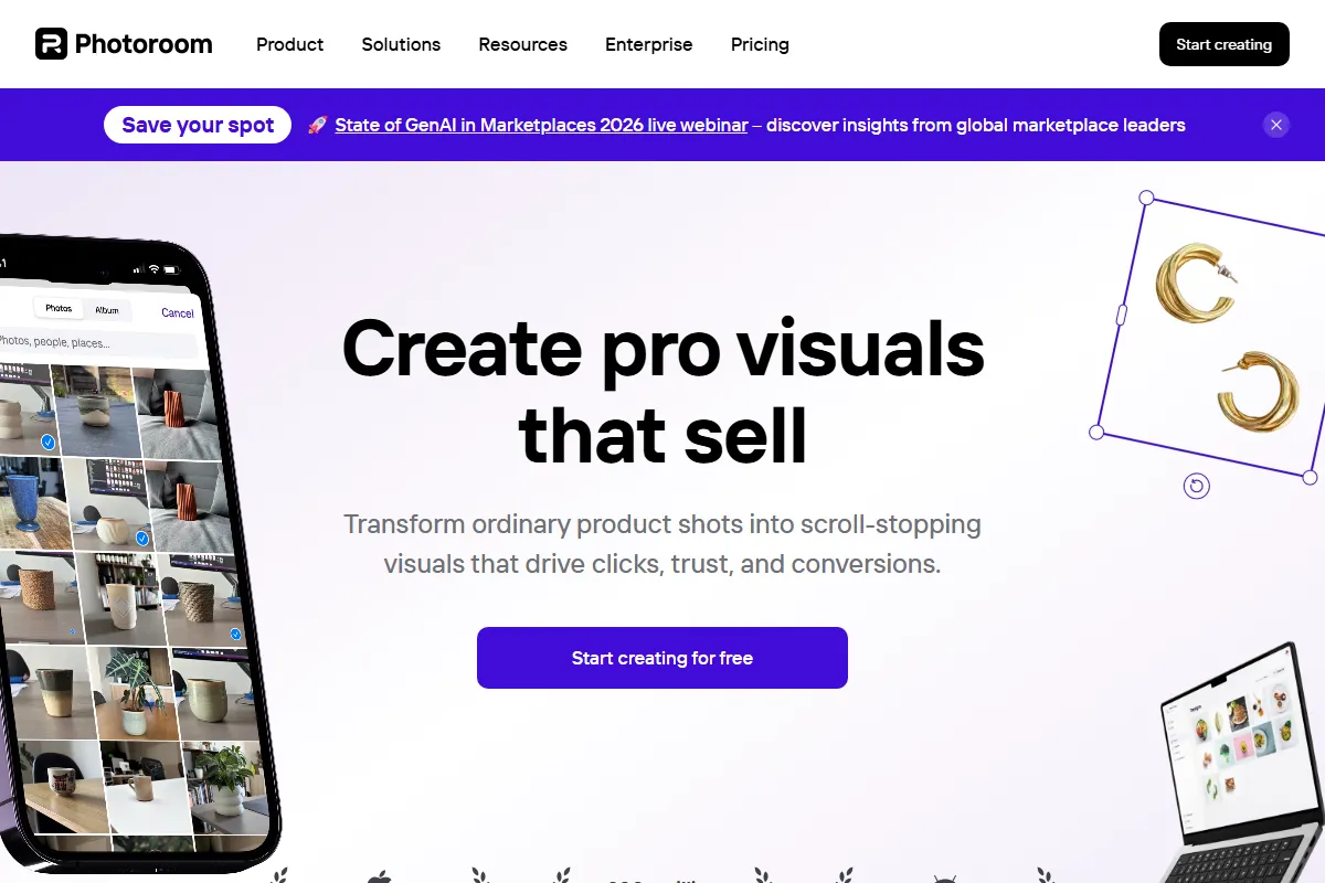 PhotoRoom kuvakaappaus