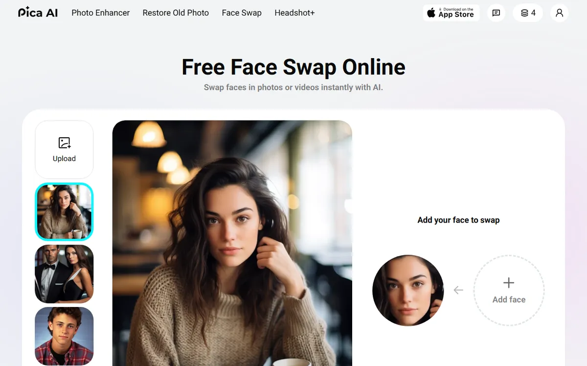 Pica AI Face Swap kuvakaappaus