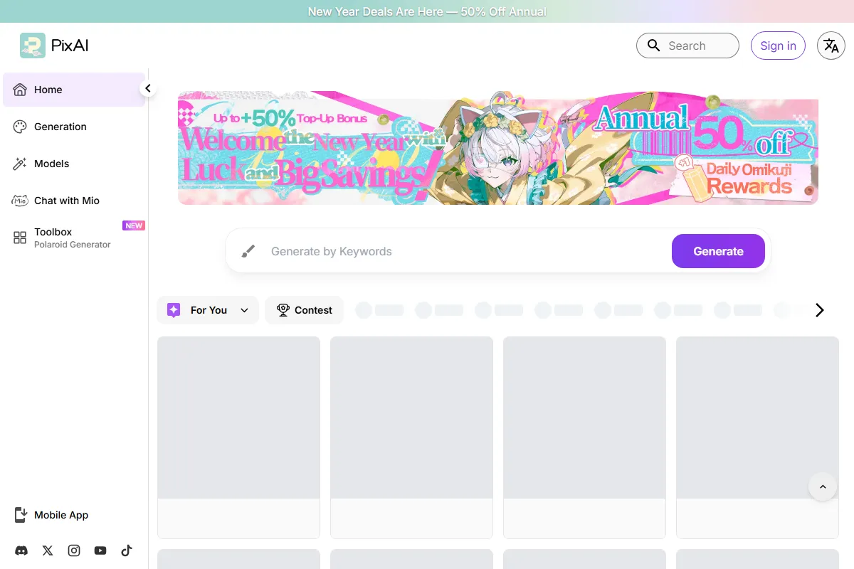 PixAI.Art kuvakaappaus