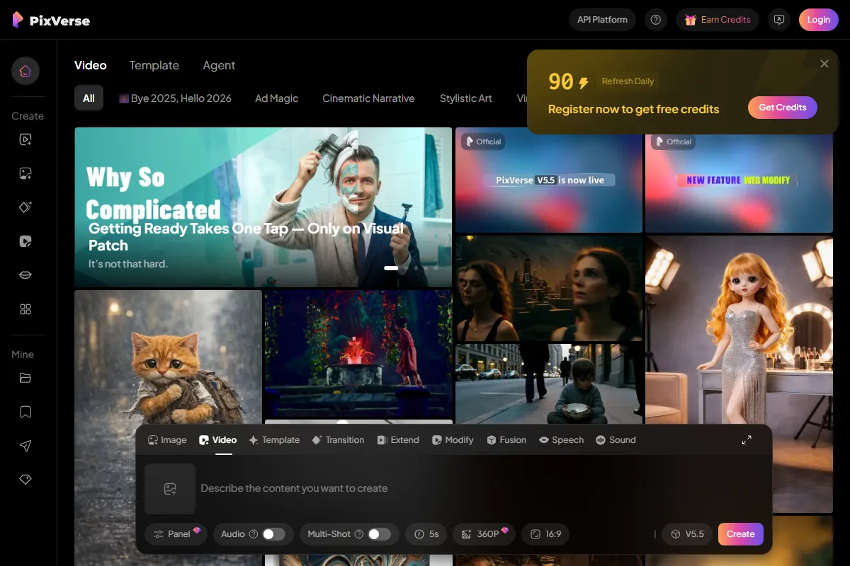 PixVerse kuvakaappaus