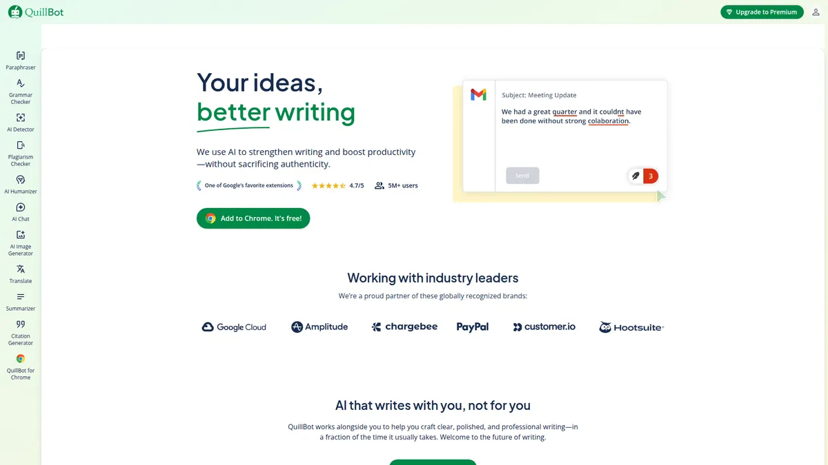 QuillBot kuvakaappaus