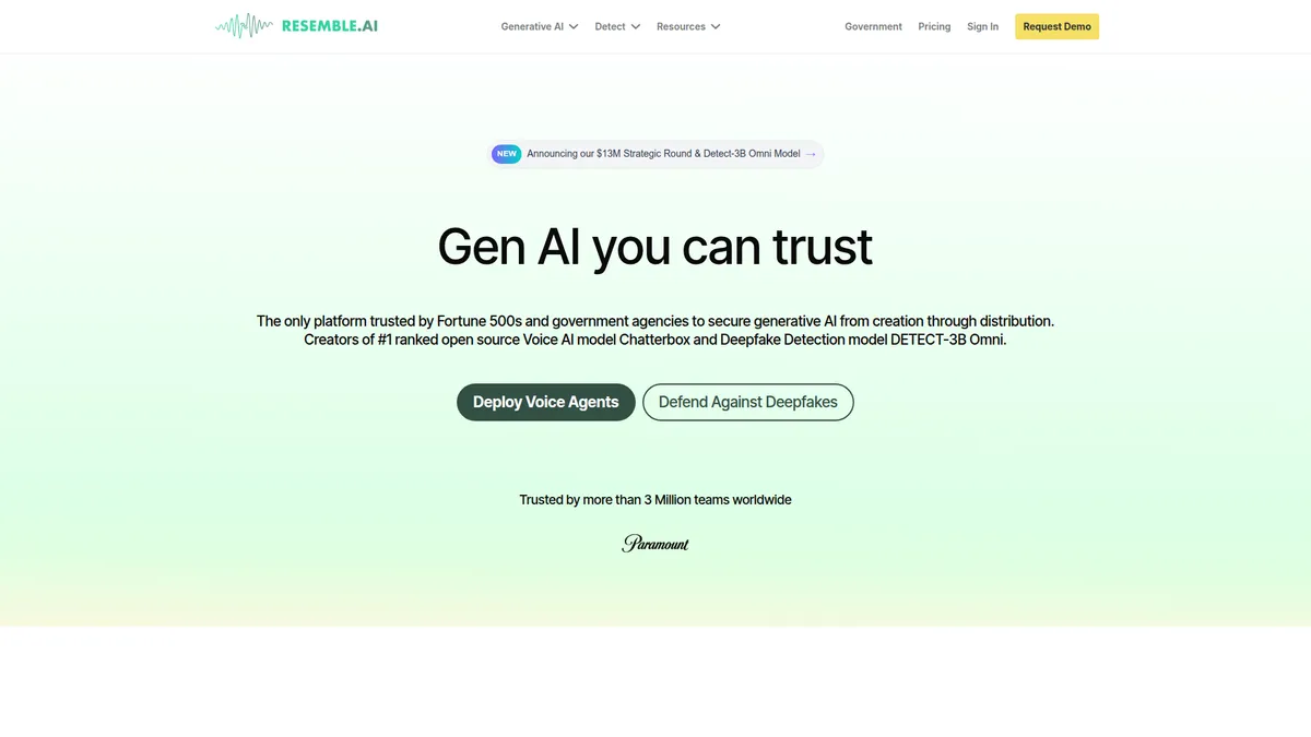 Resemble AI kuvakaappaus