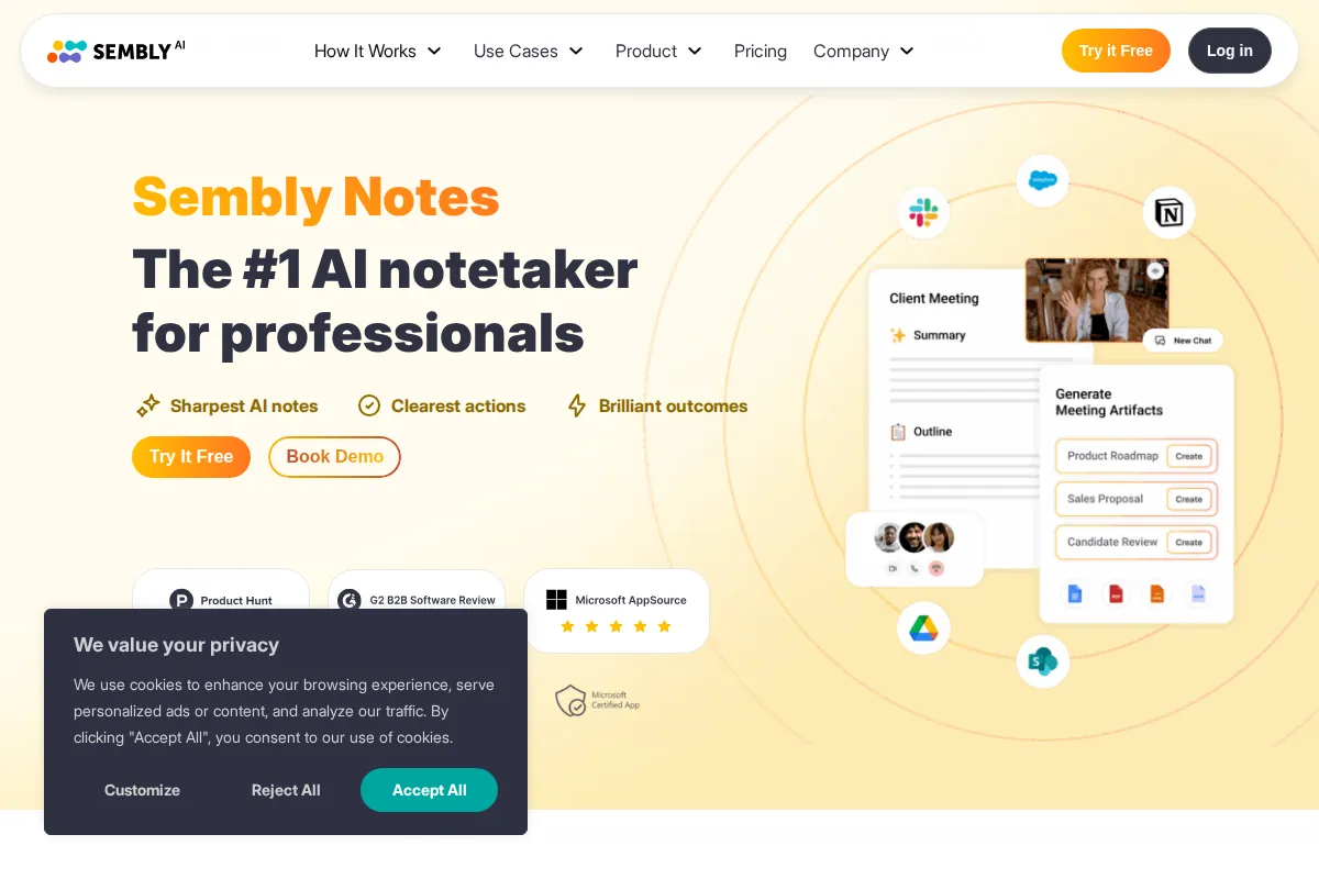 Sembly AI kuvakaappaus