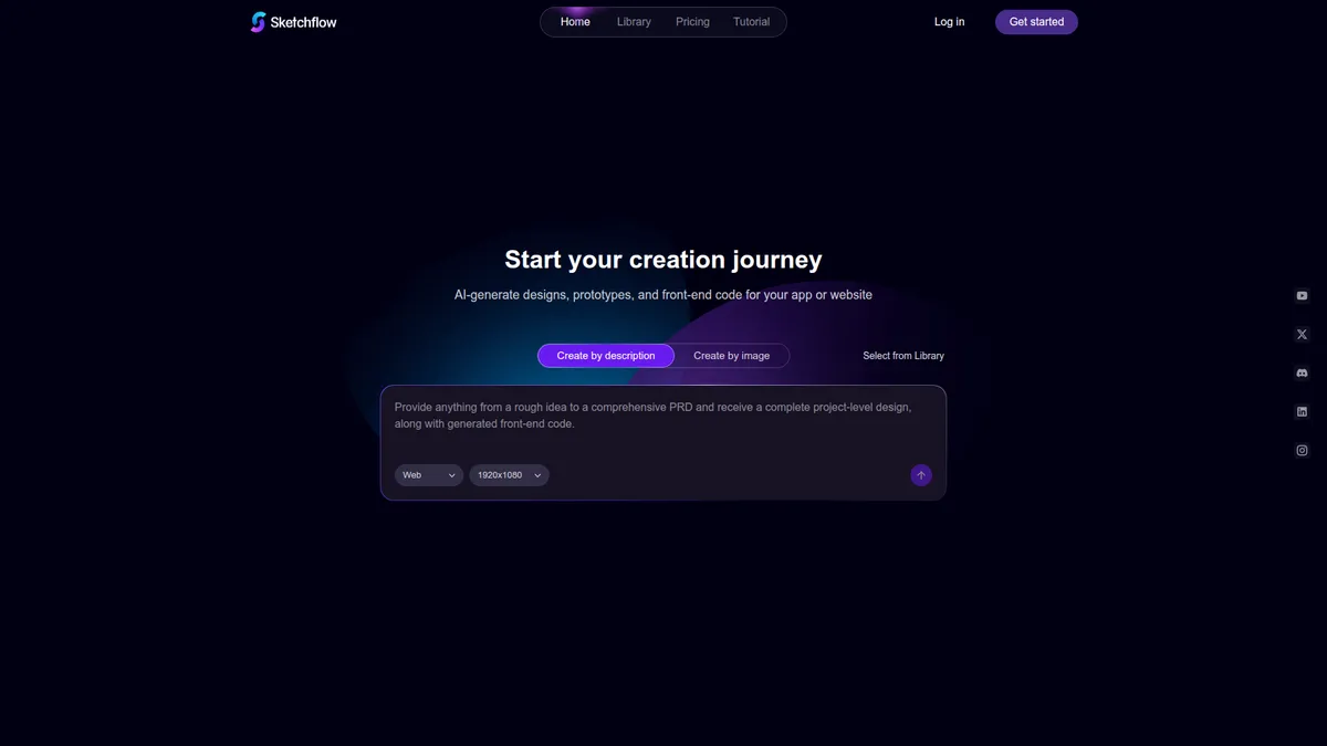 Sketchflow.ai kuvakaappaus