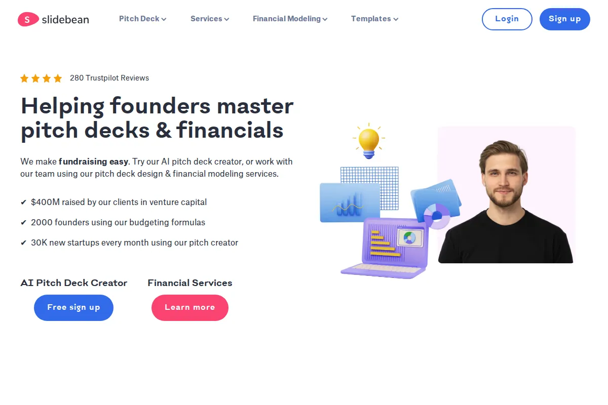 Slidebean kuvakaappaus