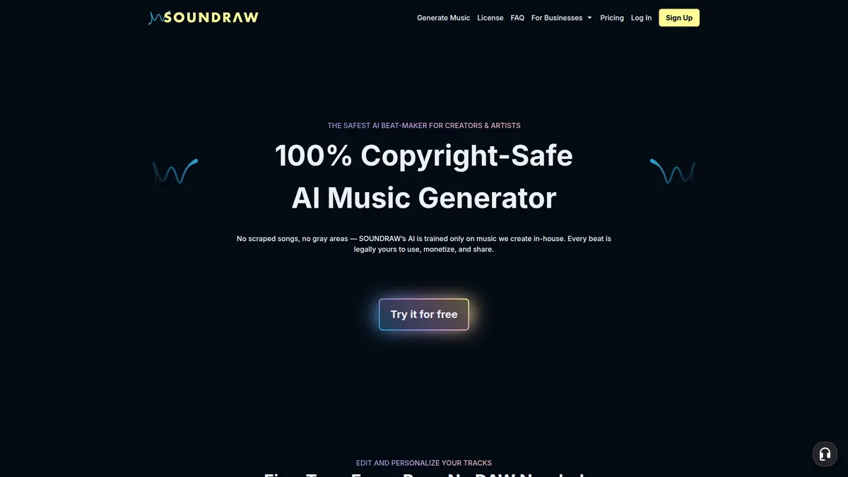 Soundraw kuvakaappaus