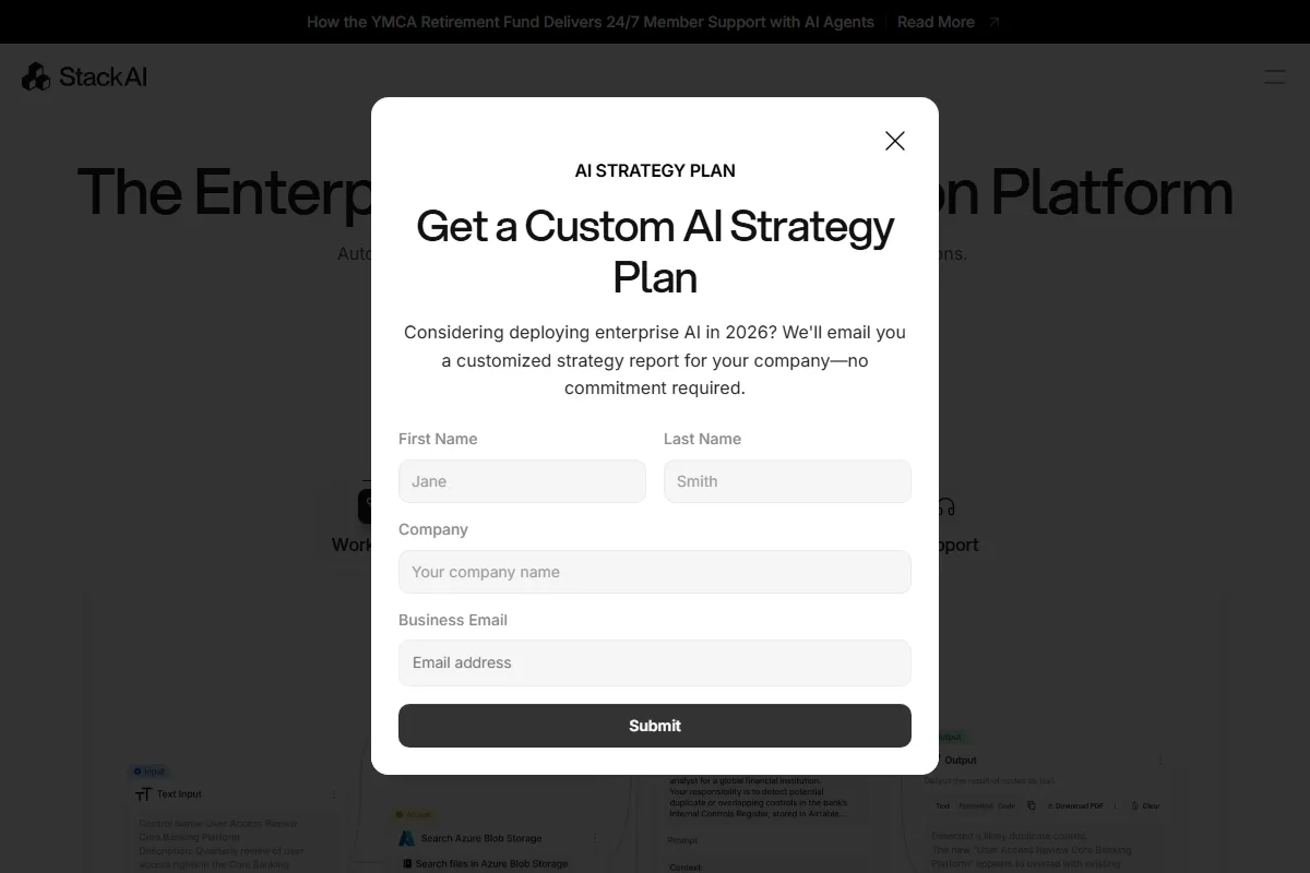 StackAI kuvakaappaus