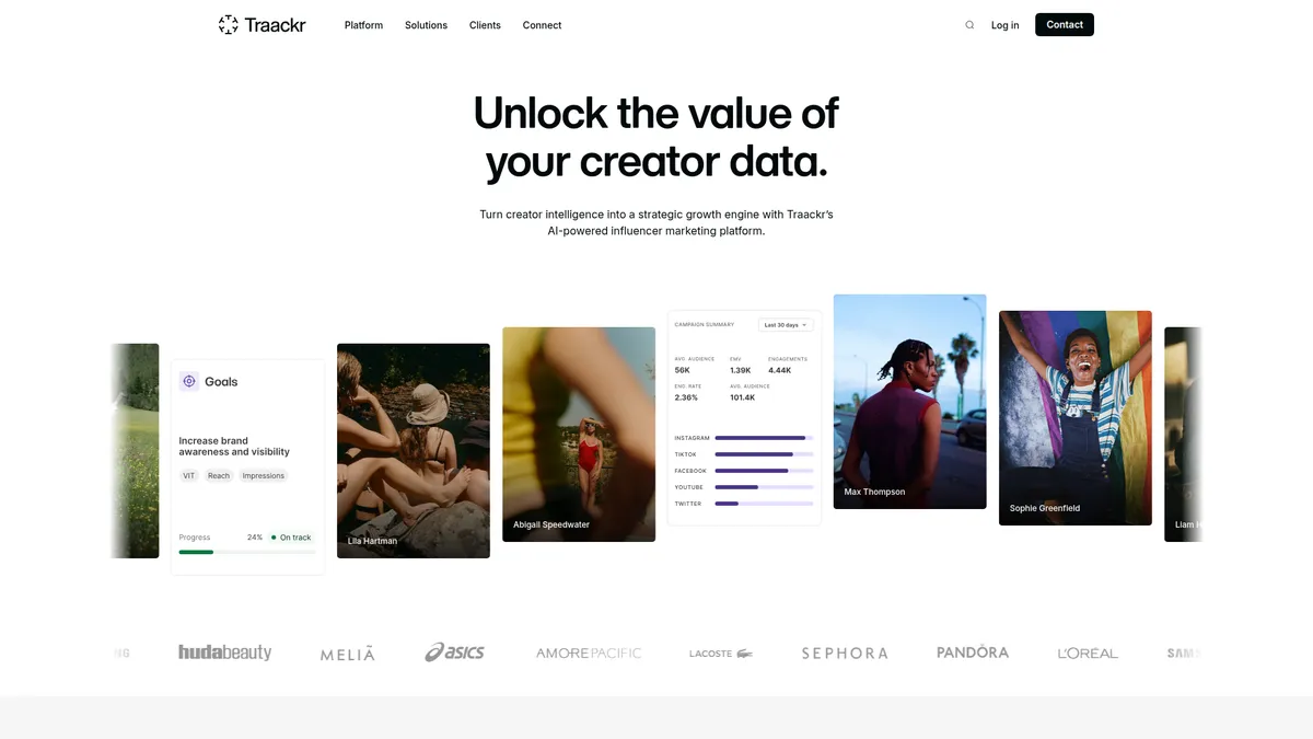 Traackr kuvakaappaus