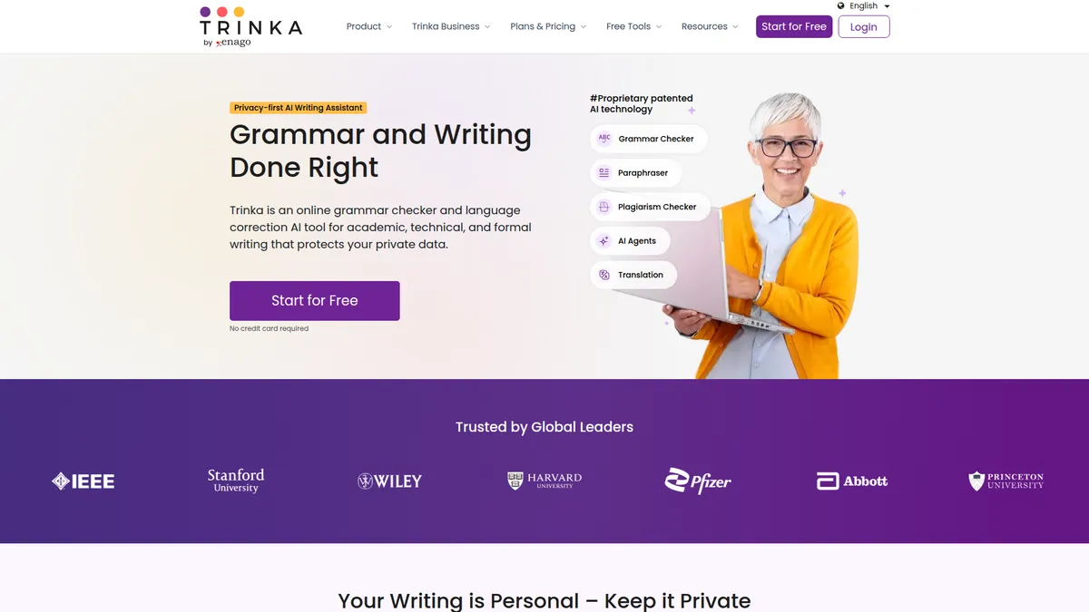 Trinka AI kuvakaappaus