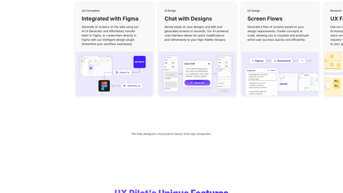 UX Pilot AI kuvakaappaus