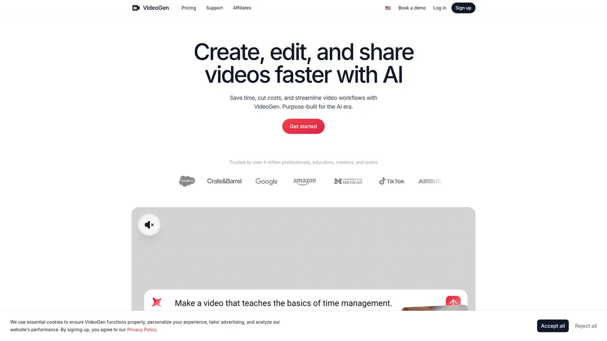 VideoGen kuvakaappaus