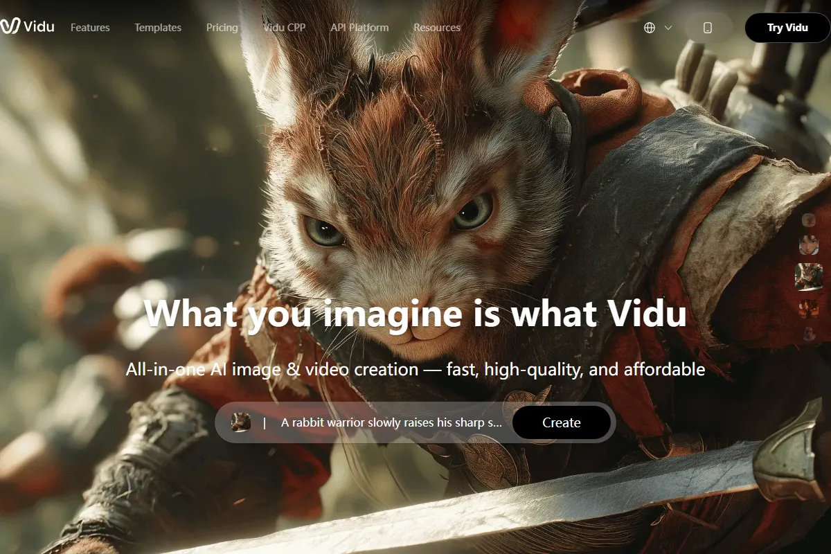 Vidu AI kuvakaappaus